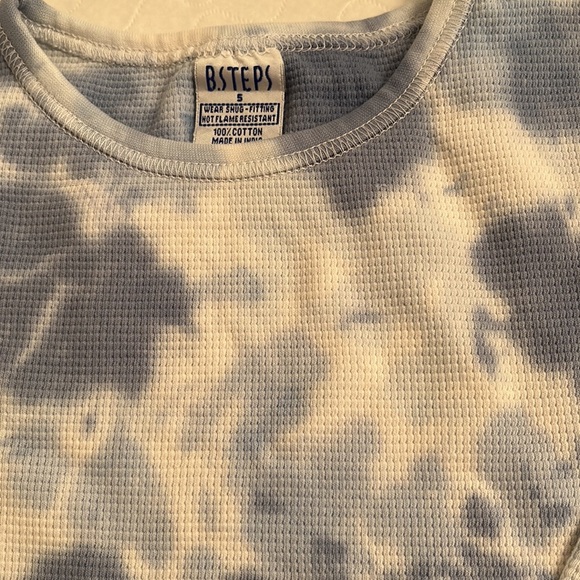B Steps tie dye blue and white thermal long sleeve shirt and pants set - Picture 4 of 9